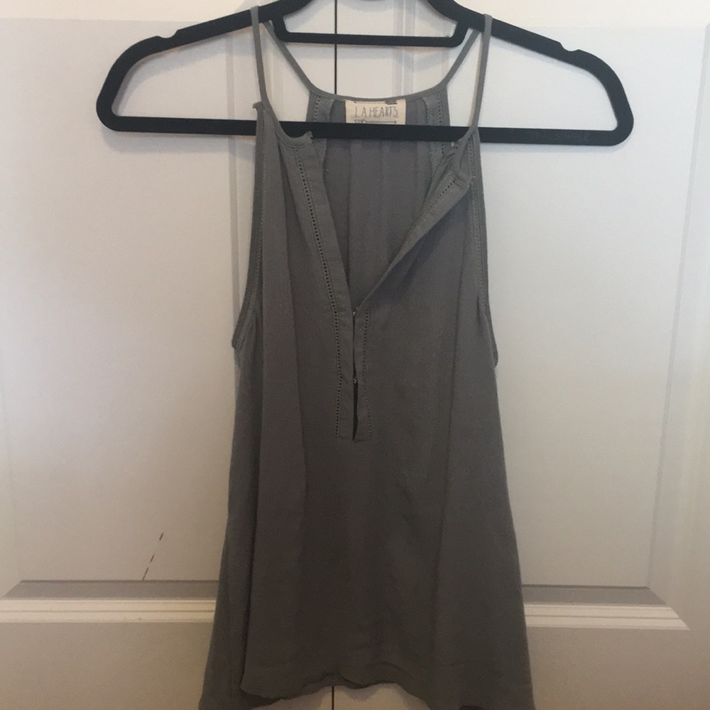 LA Hearts washed teal tank